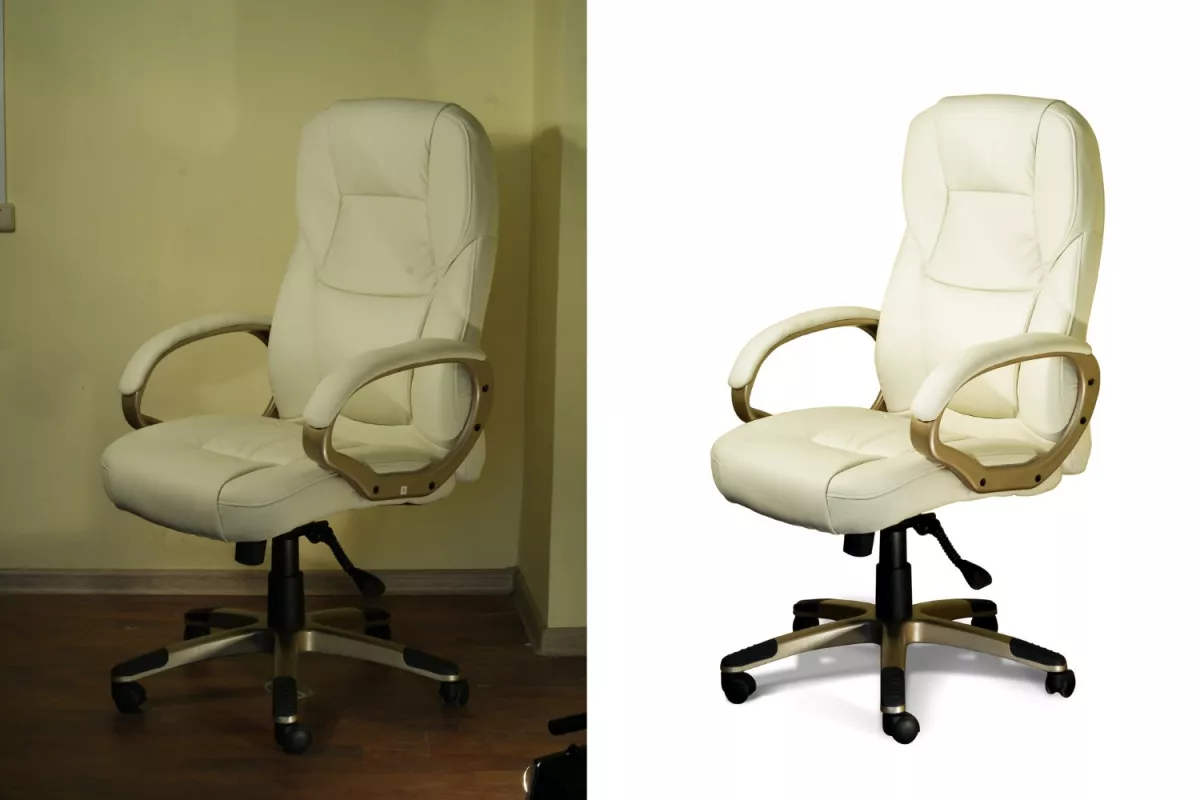 Образец обтравки кресла в виде до\после