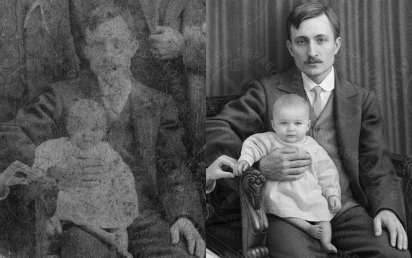 Реставрация фотографии до и после