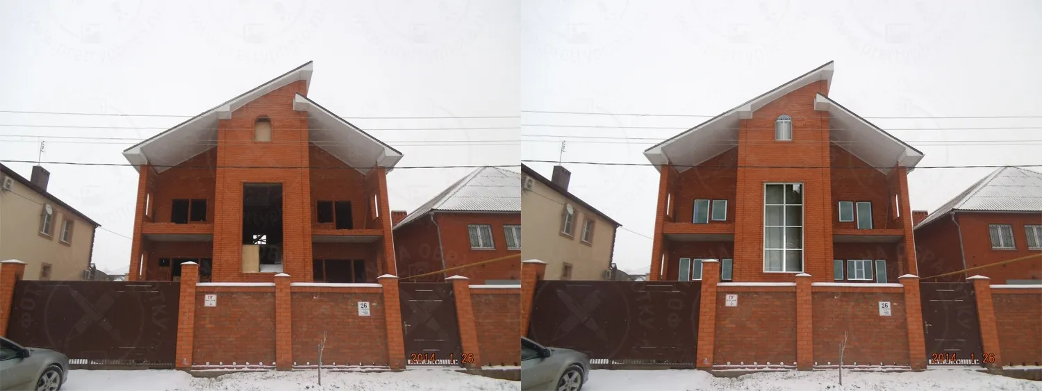 Вставка окон Пример фотомонтажа окон в оконные проемы в фотошопе