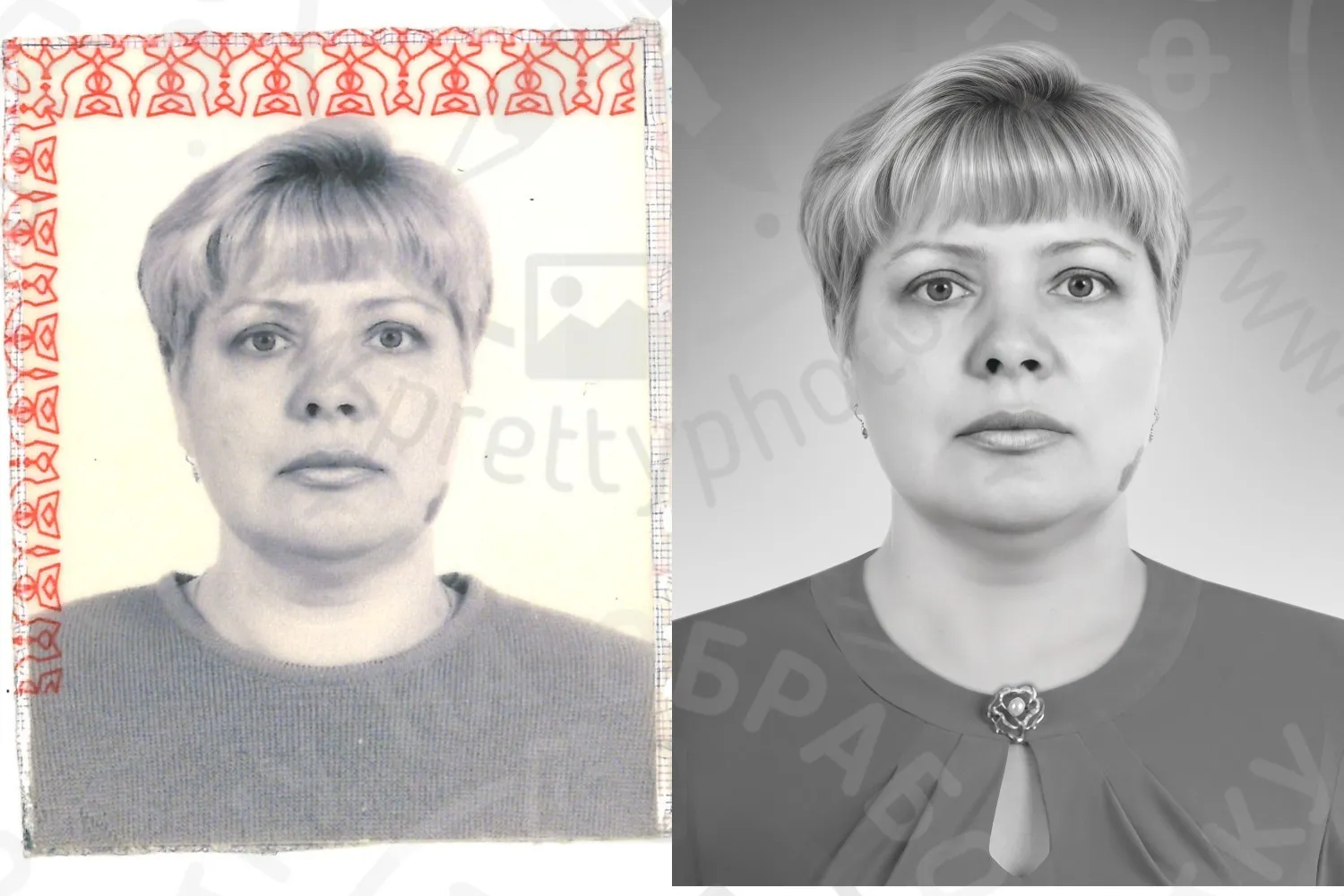 Ретушь портрета с частичной отрисовкой Пример недорогой ретуши с частичной отрисовкой