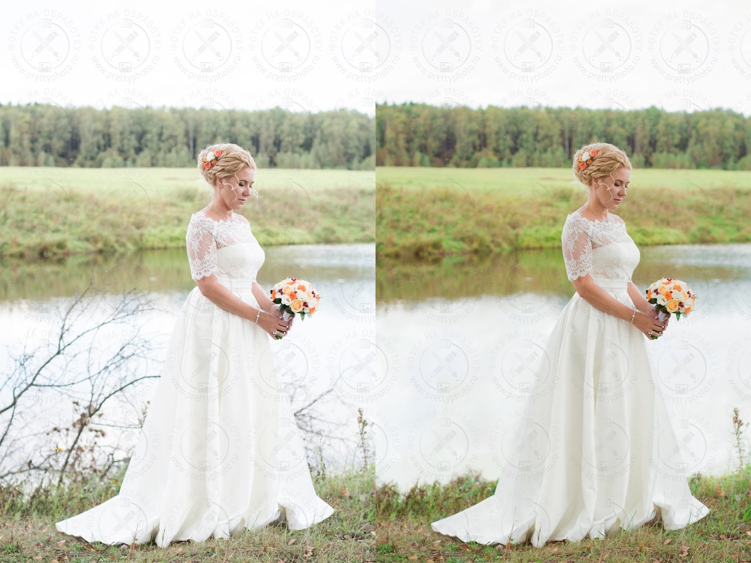 Пример обработки свадебного фото в фотошопе