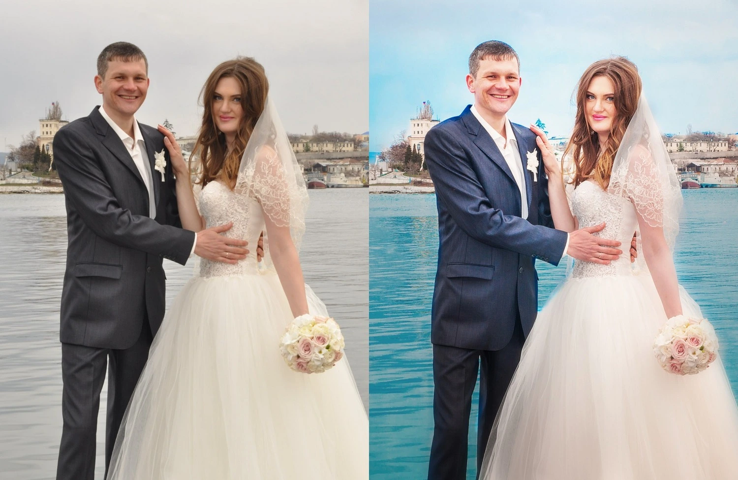 Комплексная ретушь свадебного фото