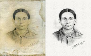 Образец реставрации рисованного портрета